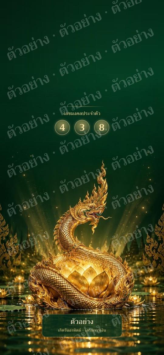ตัวอย่าง wallpaper มงคลคนเกิดวันอาทิตย์ เสริมการเงิน โชคลาภ สีเขียว แบบพญานาค