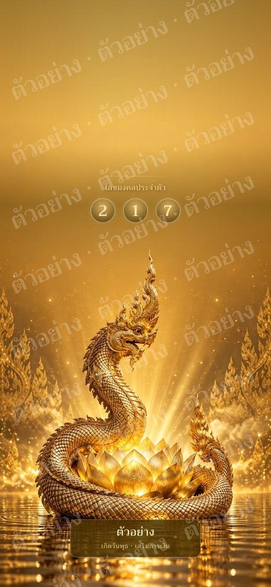 ตัวอย่าง wallpaper มงคลคนเกิดวันพุธกลางคืน เสริมการเงิน โชคลาภ สีเหลือง แบบพญานาค